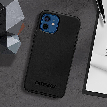 OtterBox Coque  pour iPhone 12 / 12 Pro Antichoc MagSafe Symmetry Series+ Noir mat pas cher