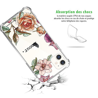 Avis LaCoqueFrançaise Coque iPhone 11 anti-choc souple angles renforcés transparente Motif Amour en fleurs