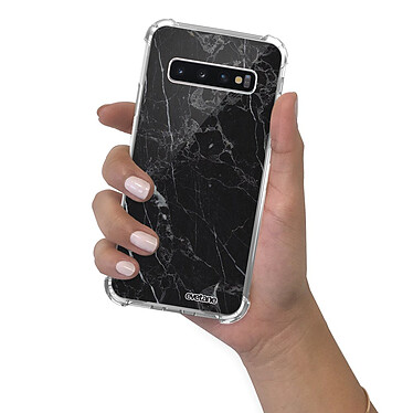 Evetane Coque Samsung Galaxy S10 anti-choc souple angles renforcés transparente Motif Marbre noir pas cher