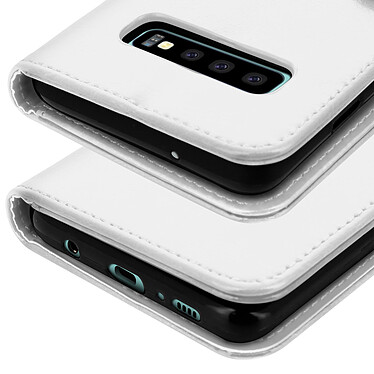 Avizar Housse Samsung Galaxy S10 Étui Portefeuille Rangements Cartes Support Blanc pas cher