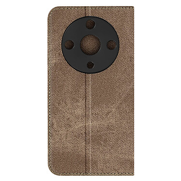 Avizar Etui Denim Portefeuille pour Honor Magic 6 Lite 5G Support vidéo Bronze