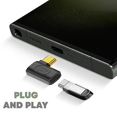 Avizar Adaptateur USB C Mâle vers Femelle Coudé Latéral Charge 240W Synchro 40Gbps Vidéo 8K pas cher