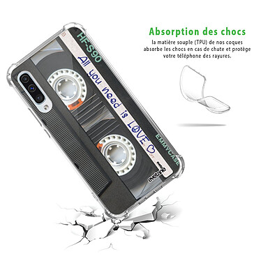 Avis Evetane Coque Samsung Galaxy A50 anti-choc souple angles renforcés transparente Motif Cassette