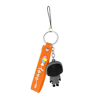 Avizar Porte-clé Dragonne Figurine Série Coréenne Squid Game Bracelet Silicone Orange