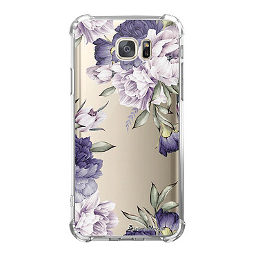 LaCoqueFrançaise Coque Samsung Galaxy S7 anti-choc souple angles renforcés transparente Motif Pivoines Violettes