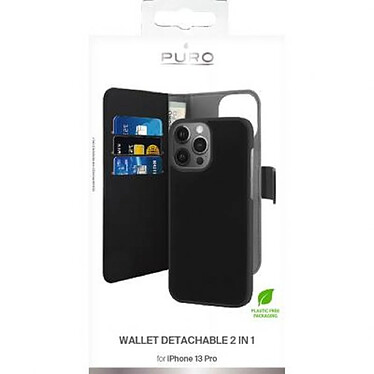 Avis PURO Étui pour iPhone 13 Pro Folio 2 en 1 avec Coque Magnétique et Porte-cartes Noir