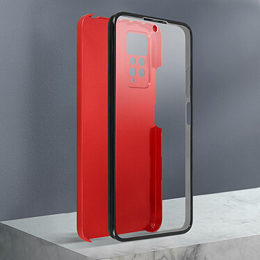 Avizar Coque pour Xiaomi Redmi Note 11 Pro 5G Intégrale Arrière Rigide Transparent et Avant Souple  rouge pas cher