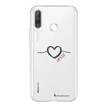 LaCoqueFrançaise Coque Huawei P30 360 intégrale transparente Motif Coeur Noir Amour Tendance