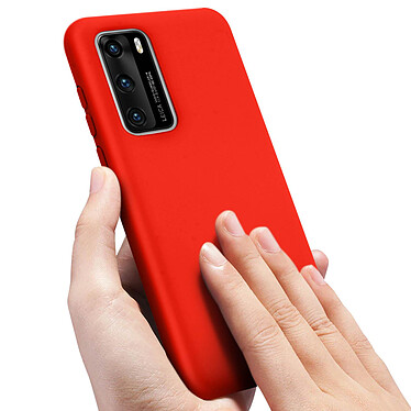 Avizar Coque Huawei P40 Silicone Semi-rigide Finition Soft Touch Rouge pas cher