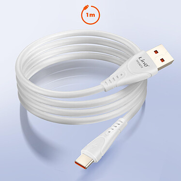 LinQ Câble USB vers USB C Fast Charge 3A Synchronisation Longueur 1m Blanc pas cher
