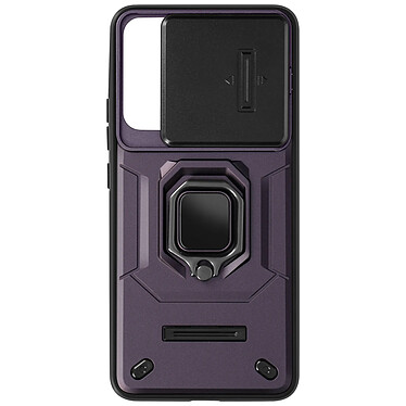 Avizar Coque pour Xiaomi 14 Bague Support Antichoc Cache Caméra Coulissant Violet Foncé