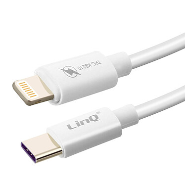 LinQ Câble USB-C vers Lightning 60W Charge et Synchro Fast Charge 3A 1.2m  Blanc