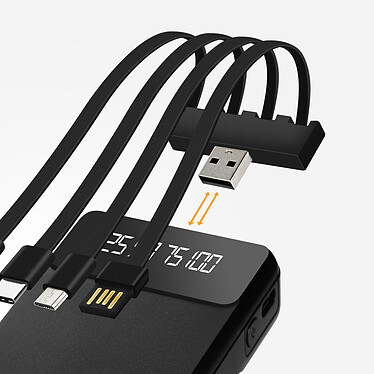 Avis LinQ Batterie Secours 15000mAh Câble 4 en 1 Amovible et Sortie USB Compact  Noir