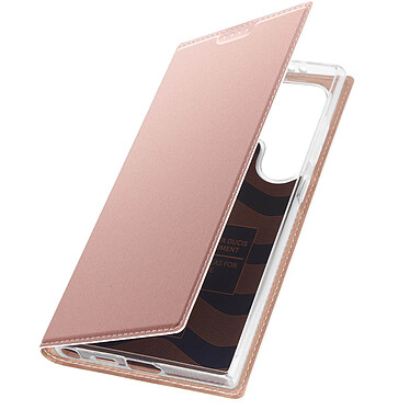 Dux Ducis Étui pour Samsung Galaxy S24 Ultra Clapet Porte-carte Support Vidéo Rose Champagne