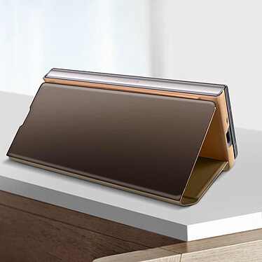 Avis Avizar Coque pour Samsung Z Fold 3 Clapet Translucide Design Miroir Support Vidéo Doré