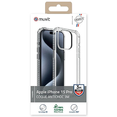 Avis Muvit Coque pour iPhone 15 Pro Renforcée et Antichoc 3M Transparent