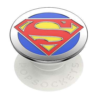 Popsockets PopGrip Design Superman pour Smartphone, Bague et Support Universel Blanc