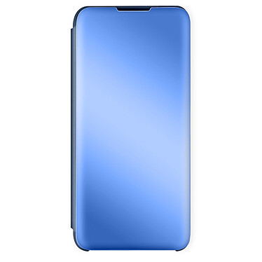 Avizar Housse Samsung Galaxy A03s Clapet translucide Design Miroir Support Vidéo bleu