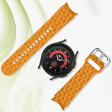 Avis Avizar Bracelet pour Galaxy Watch 5 / 5 Pro / 4 Silicone Texturé Losange  Jaune