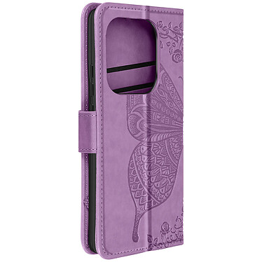 Avizar Étui Papillon Mandala pour Redmi Note 13 Pro Portefeuille Dragonne Violet Clair