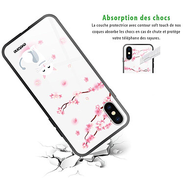 Avis Evetane Coque iPhone X/Xs Coque Soft Touch Glossy Chat et Fleurs Design