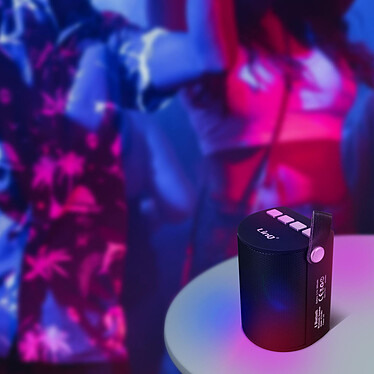 LinQ Enceinte Sans-fil  Bluetooth LED Multicolore Radio FM Port USB micro SD Noir pas cher