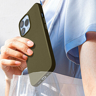 Acheter Avizar Coque pour iPhone 15 Pro Silicone gel Anti-traces Compatible QI 100% Recyclable  Vert kaki
