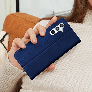 Avis Avizar Étui pour Samsung Galaxy A54 5G Motif Smile Portefeuille Fonction Support Vidéo  Bleu