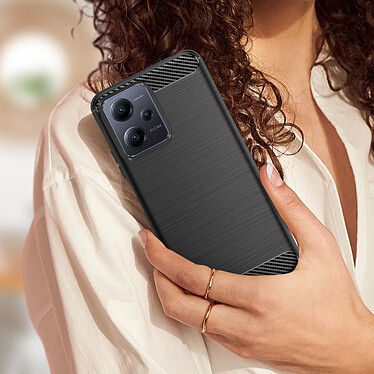 Acheter Avizar Coque pour Xiaomi Redmi Note 12 4G et 5G Renforcée Souple Carbone Effet Brossé  Noir