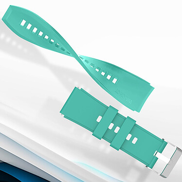 Avis Avizar Bracelet pour Huawei Watch GT Runner Silicone Renforcé Boucle Argentée Vert Pâle