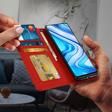 Avizar Housse Xiaomi Redmi Note 9S / 9 Pro / 9 Pro Max Étui Folio Porte carte - rouge pas cher