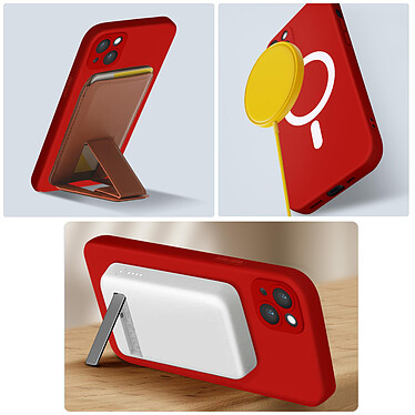 Acheter Avizar Coque MagSafe pour iPhone 14 Plus Soft Touch Finition Mate Bords Surélevés  rouge