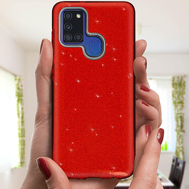 Acheter Avizar Coque pour Samsung Galaxy A21s Paillette Amovible Silicone Semi-rigide rouge
