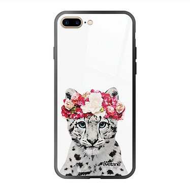 Evetane Coque iPhone 7 Plus/ 8 Plus Coque Soft Touch Glossy Leopard Couronne Design