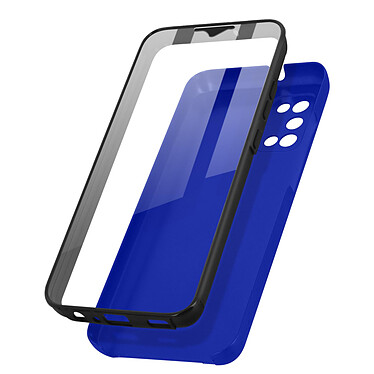 Avizar Coque Samsung Galaxy A02s Arrière Rigide et Avant Souple - bleu