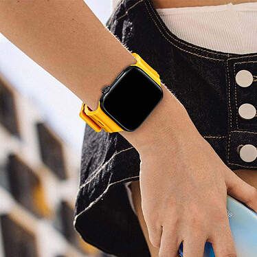 Avizar Bracelet pour Apple Watch 41mm et 40mm et 38 mm Silicone Souple et Doux  Jaune pas cher