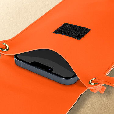 Avis Avizar Pochette Bandoulière Smartphone avec Rangement carte Simili cuir  orange