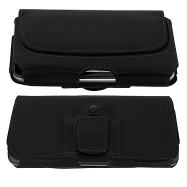 MOCCA Housse ceinture Smartphone 4,6" Étui Protection rabat aimanté Noir Etui ceinture  Noir, Tous Smartphones de dim. max. : (L)13 x (H)6,5 x (P)1,2 cm / 4,6''