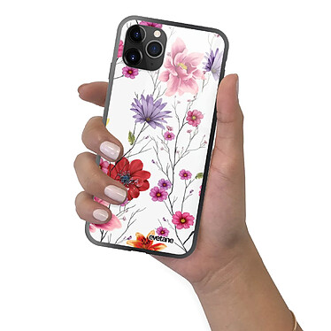 Evetane Coque en verre trempé iPhone 11 Pro Fleurs Multicolores pas cher