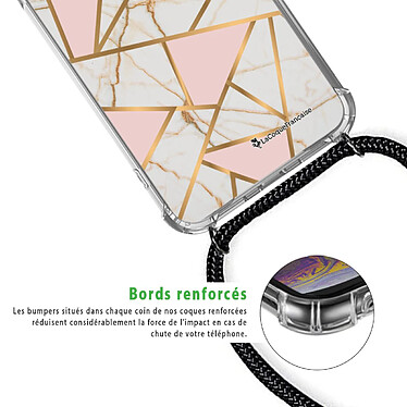 Acheter LaCoqueFrançaise Coque cordon Samsung Galaxy S20 Dessin Marbre Rose