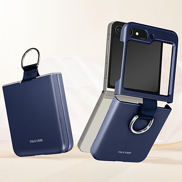 Avis Avizar Coque pour Samsung Galaxy Z Flip 5 Bague de Maintien Rigide Design Fin Bleu