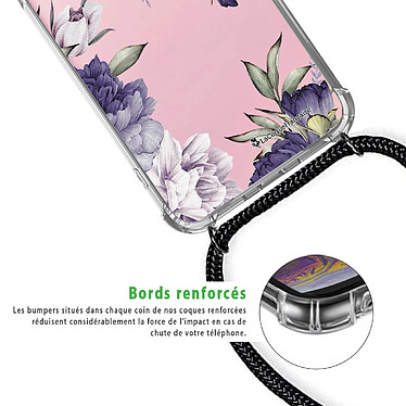 Acheter LaCoqueFrançaise Coque cordon Samsung Galaxy S20 Dessin Pivoines Violettes