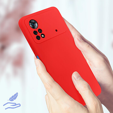 Acheter Avizar Coque pour Xiaomi Poco X4 Pro 5G Silicone Semi-rigide Finition Soft-touch Fine  rouge