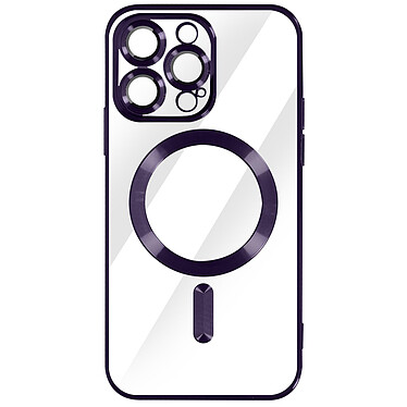 Avizar Coque MagSafe pour iPhone 14 Pro Max Silicone Protection Caméra  Contour Chromé Violet