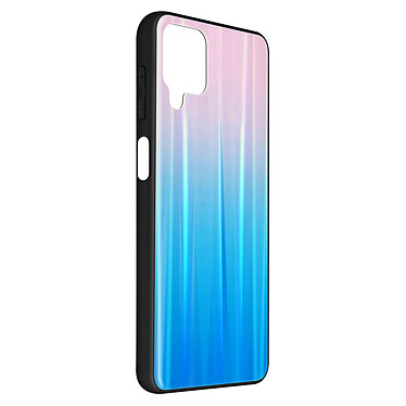 Avizar Coque Samsung Galaxy A12 Bi-matière Holographique Brillant Fine Légère Turquoise
