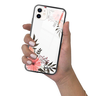 Evetane Coque iPhone 12 Mini Coque Soft Touch Glossy Fleurs roses Design pas cher