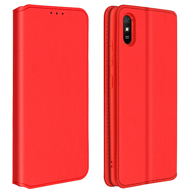 Avizar Housse Xiaomi Redmi 9A Étui Folio Portefeuille Fonction Support rouge
