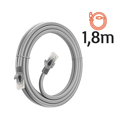 LinQ Câble Réseau Ethernet RJ45 Catégorie 6 Connexion Rapide Fiable 1.8m  Gris pas cher