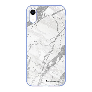 LaCoqueFrançaise Coque iPhone Xr Silicone Liquide Douce lilas Marbre gris