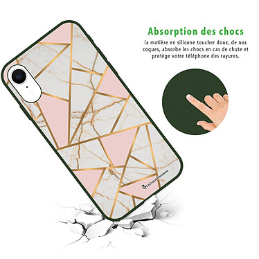 Avis LaCoqueFrançaise Coque iPhone Xr Silicone Liquide Douce vert kaki Marbre Rose